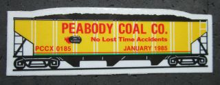 1985 Peabody Coal Co.  January Coal Mning Hard Hat Toolbox Lunchbox Sticker