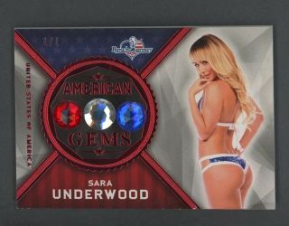 2017 Benchwarmer Red Foil Sara Underwood American Gems 1/1