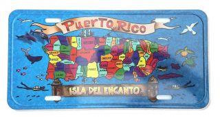 Puerto Rico Island 6 " X12 " Aluminum License Plate Tag (tablilla)