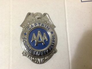 Rare Vintage Aaa School Safety Patrol Captain Badge (nos) Eagle Grammes Allentown