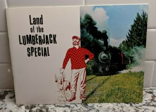 Vintage Land Of Lumberjack Special Booklet Laona & Northern Railway Wisconsin