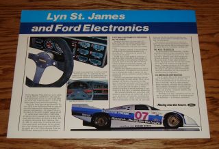 1986 Ford Electronics Racing Sales Sheet Brochure Lyn St.  James 86 2
