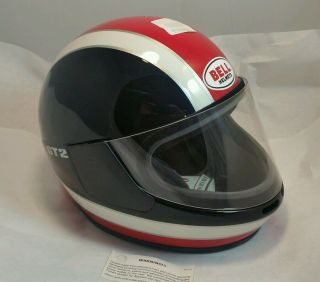 Bell Full Face Gt2 Red White & Black Nos 7 1/4 58cm Vintage Helmet Nib