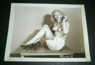 Sexy Smoking Model - Vintage 4x5 Photo - Original/pinup/girl/nude/cigarette/1950