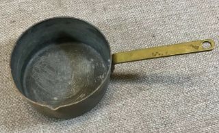 Vintage Set 3 copper Cookware Bazar Francais Measuring Cup Unbranded Lid & Pot 2