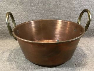 Vintage Set 3 copper Cookware Bazar Francais Measuring Cup Unbranded Lid & Pot 6