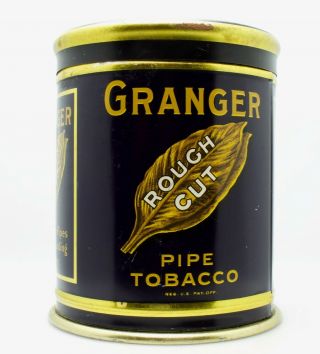 Vintage Granger Pipe Tobacco Tin Rough Cut Pointer Dog Advertising Can Dog 6 "