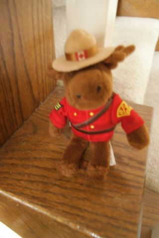 RCMP MOUNTED POLICE CANADA MOOSE PLUSH 5 INCH WITH TUSH TAGS 5