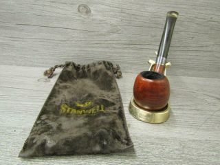 Stanwell No 02 Briarwood Tobacco Pipe Sterling Silver Band With Pouch And Stand