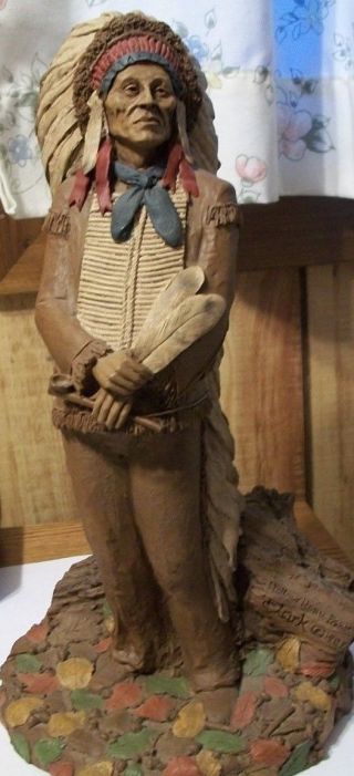 1987 Tom Clark " Chief Hollow Horn Bear - Resin Native American Statue