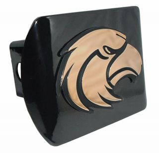 Southern Mississippi Miss Eagle Gold Logo Chrome On Black Trailer Hitch Cover