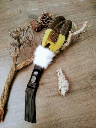 Smudge Feathers Wand - Ceremonial Rituals