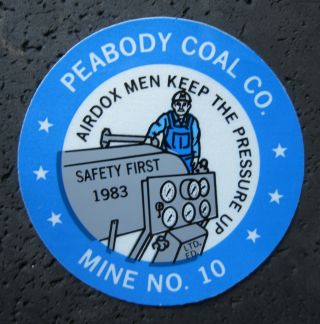 1983 Ltd.  Ed.  Peabody Coal Co.  Coal Mining Hard Hat Lunchbox Toolbox Sticker