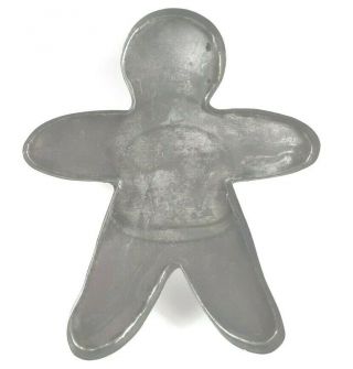 Vintage Primitive Tin Flat Back Gingerbread Boy Cookie Cutter Christmas 8.  5 "