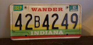 1984 - 87 Indiana Wander License Plate: 42b4249