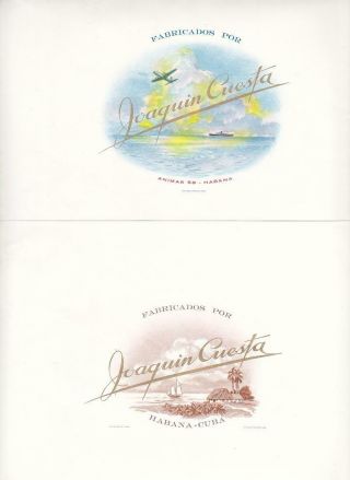 2 Old Cigar Box Labels,  Joaquin Cuesta