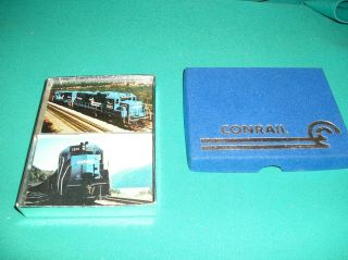 Conrail Railroad Playing Cards Vintage Two Decks - One - Flocked Box