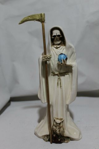 764 Statue Lady Santa Muerte White 12 " Holy Death Santisima Preparada Purificaci