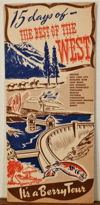 1948 Berry West Us Vintage Tour Travel Illustrated Brochure California Utah Co B