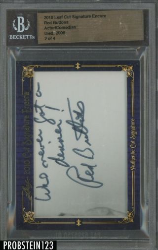 2010 Leaf Cut Signature Encore Actor Red Buttons Auto 2/4 Bgs Deceased 2006