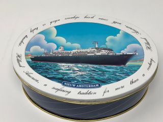 Holland America Nieuw Amsterdam Ocean Liner Embossed Candy Tin