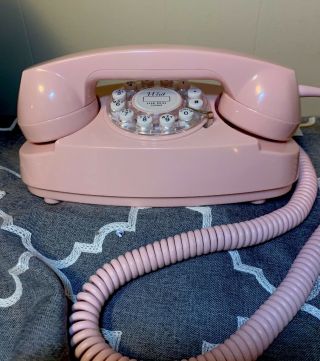 Crosley Pink Princess Phone Push Button With Dial Model Cr - 59