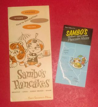 Vintage 1960’s Sambo’s Restaurant Menu And Locations Brochure