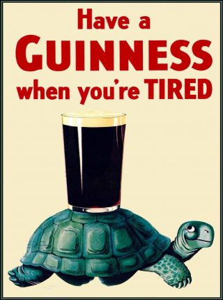 Guinness Beer Turtle Ireland Great Britain Vintage Travel Art Poster Print