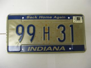 1988 88 Indiana In License Plate 99h31 Natural Sticker