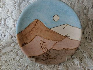Rainbow Way Hand Painted Textured Glaze And Gold Plate Arts Of The Southwest