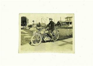 POPE MOTORCYCLE 1917 ANTIQUE SNAPSHOT PHOTO - OREGON LICENSE PLATE Rare 2