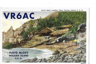 1955 Vr6ac Pitcairn Island.  Qsl Radio Card