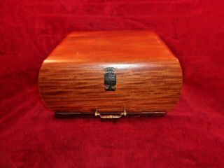 Vintage High End Wood Cigar Humidor With Hygrometer Gauge And Drawer For Cutters