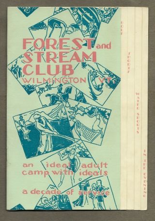 1930 Forest & Stream Club Golf Baseball Fishing Etc Wilmington Vermont Brochure