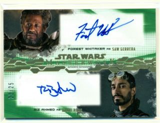 Topps Star Wars Masterwork Forest Whitaker Riz Ahmed Dual Auto Autograph 22/25