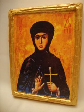 Saint Theodosia Of Constantinople Rare Mount Sinai Eastern Orthodox Wooden Icon