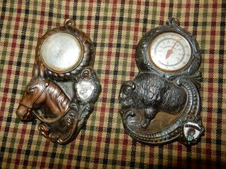 Two Vintage State Dial Thermometer Souvenirs,  Hanging,  Texas & Montana