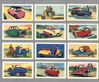 Cigarette/trade/cards.  Ewbanks.  Miniature Cars & Scooters.  (1960).  (full Set Of 25).