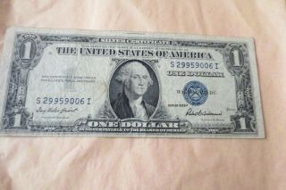 U.  S.  $1 Sivler Certificate W/ Gold Plated Collectors Note