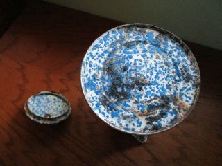 Vintage Enamelware Blue & White Swirl Coffee/Tea pot 5