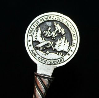 1995 Anchorage Alaska Fur Rendezvous Northern Lights Pewter Collector Spoon 4 "