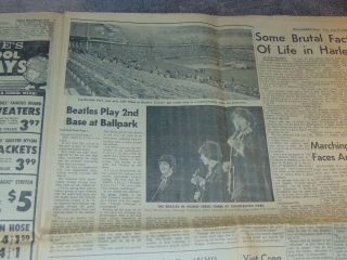 AUG.  30,  1966 OAKLAND CA NEWSPAPER: BEATLES CONCERT AT CANDLESTICK PARK 7