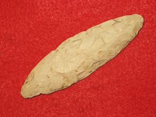 Authentic Native American Artifact Arrowhead 3 - 1/2 " Missouri Bi Point Knife J5