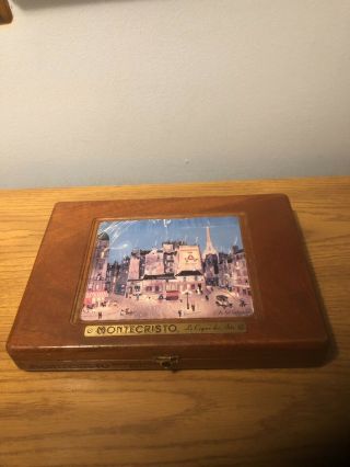 Vintage Montecristo Hand Made Wood Cigar Box