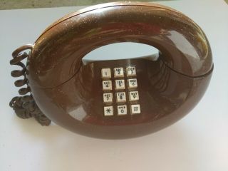 Vintage Western Electric Rounded,  Dark Brown,  Push Button Phone