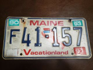 1990 Maine Lobster Vacationland Farm License Plate F 41 - 157