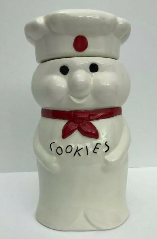 Vintage Pillsbury Doughboy Cookie Jar Rare Red Bow Tie