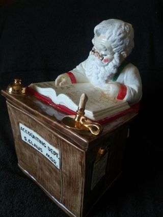 Vintage Accounting Manager Santa Claus Cookie Jar 1962 Writing Christmas List
