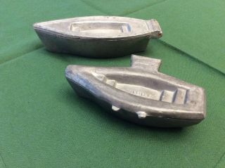 Antique Pewter Ice Cream Mold,  S & Co Boat 231 And E & Co Boat 1001