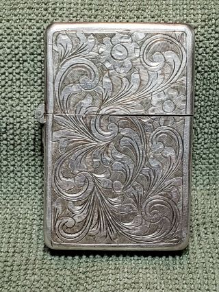 Vintage 800 Silver Lighter With Zippo Insert